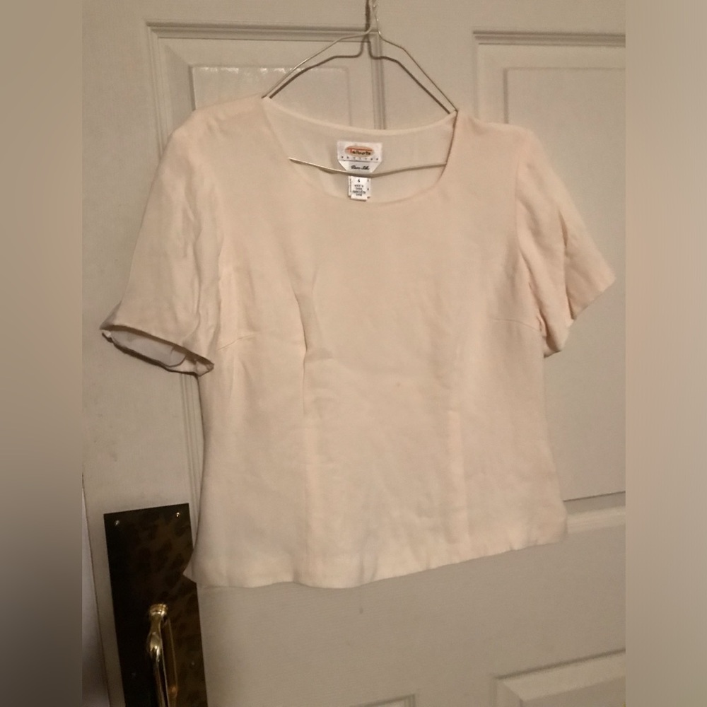 Women's Elegant Ivory Silk Top Talbots size 4
